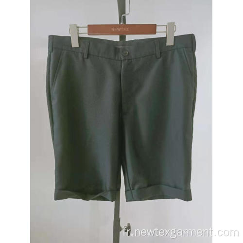 casual gris solide montez la jambe mens shorts